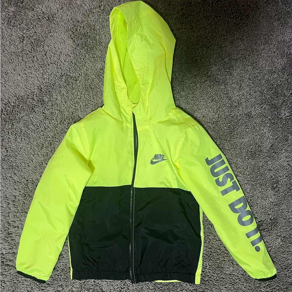 Nike Kids Neon Yellow and Black Jacket - NBW